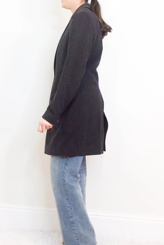 All Saints Black Plaid Coat